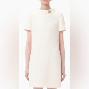 Valentino Garavani Crepe Couture Short Dress Sz 2 NWT Heart Embellishment